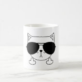 猫サングラス中指 コーヒーマグカップ (中央)