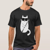 猫サングラス遊のクラリネットミュージシャン Tシャツ (正面)