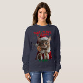 猫サンタのクリスマスTシャツ スウェットシャツ (正面フル)