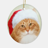猫サンタクロース セラミックオーナメント (左)