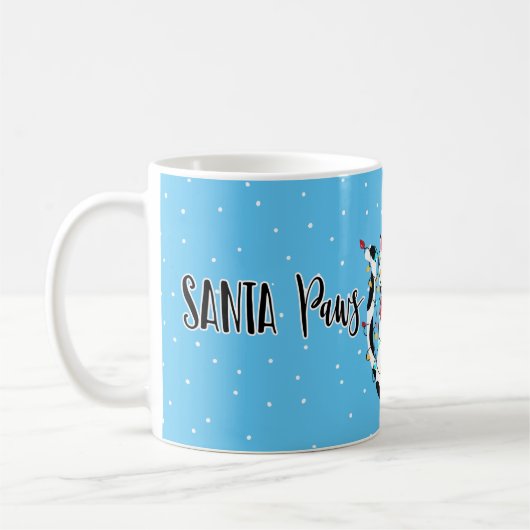 猫サンタ爪が猫のクリスマスを楽しめおもしろいる コーヒーマグカップ (左)