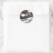 猫サークルのステッカーで目覚める ラウンドシール (バッグ)