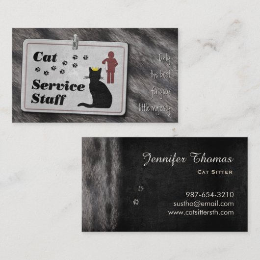 猫サービススタッフ；-) 名刺 (正面/裏面)