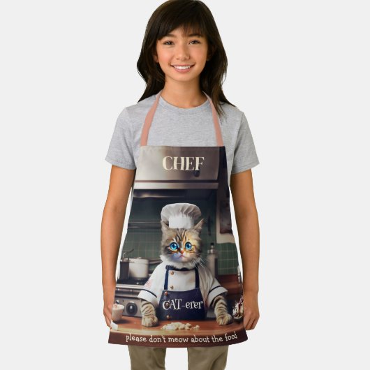 猫シェフおもしろいのケータリングかわいい エプロン (インサイチュ)