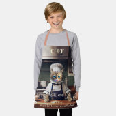 猫シェフおもしろいのケータリングかわいい エプロン (着用した状態)