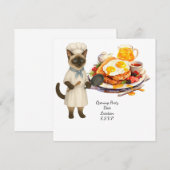 猫シェフの料理パーティー 猫好きさんにぴったり 招待状 (正面/裏面)