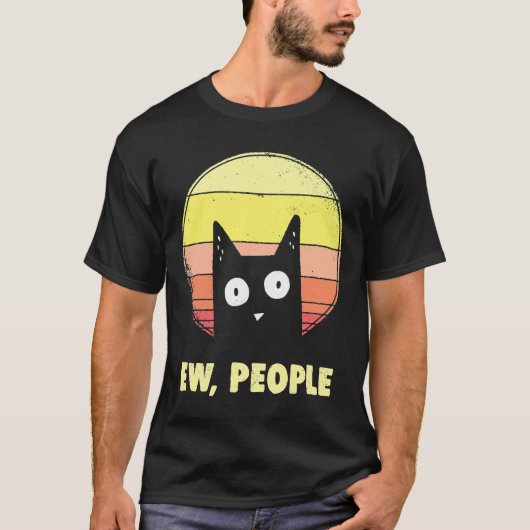 猫シャおもしろいツEw，人々のヴィンテージ猫好き Tシャツ (正面)