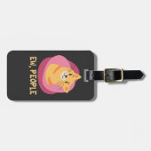 猫シャツ、黒猫、猫好きTシャツ、猫おもしろい ラゲッジタグ (正面横)