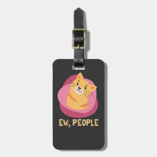 猫シャツ、黒猫、猫好きTシャツ、猫おもしろい ラゲッジタグ