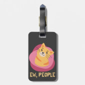 猫シャツ、黒猫、猫好きTシャツ、猫おもしろい ラゲッジタグ (裏面縦)