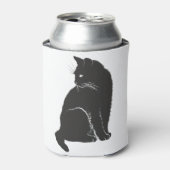 猫シャドーシルエット黒動物 缶クーラー (缶正面)