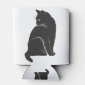 猫シャドーシルエット黒動物 缶クーラー (裏面)