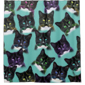 猫シャワカッコいいーカーテン シャワーカーテン (正面)