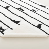 猫シルエットストライプ抽象芸術手描きパターン シェルパブランケット (3/4)