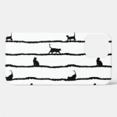 猫シルエットストライプ抽象芸術手描きパターン Case-Mate iPhoneケース (裏面 (横))