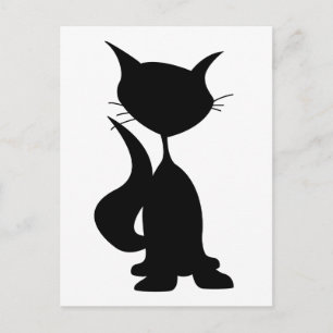 猫シルエットハガキ ポストカード
