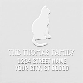 猫シルエット名差出人住所モノグラム