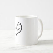 猫シルエット輪郭 コーヒーマグカップ (正面右)