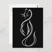 猫シルエット ポストカード (正面/裏面)