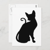 猫シルエット ポストカード (正面/裏面)