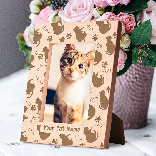 猫シルエット レーザー彫刻フレーム