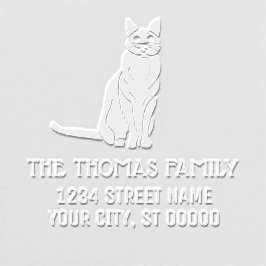 猫シルエット#2名前差出人住所モノグラム