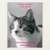 猫シンプル猫の白黒プランナー プランナー手帳 (正面)