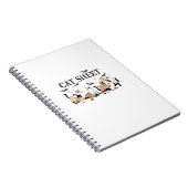 猫シートかわいい黒猫たち幽霊ハロウィーンの男性W ノートブック (右側)