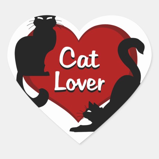 猫シールおもしろい猫好きシール&ギフト ハートシール (正面)