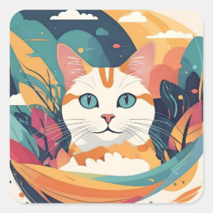 猫シール スクエアシール