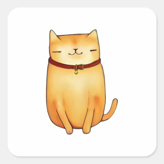 猫シール スクエアシール (正面)