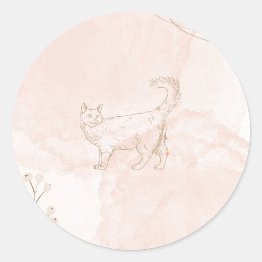 猫シール ラウンドシール (正面)