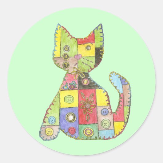 猫シール ラウンドシール (正面)