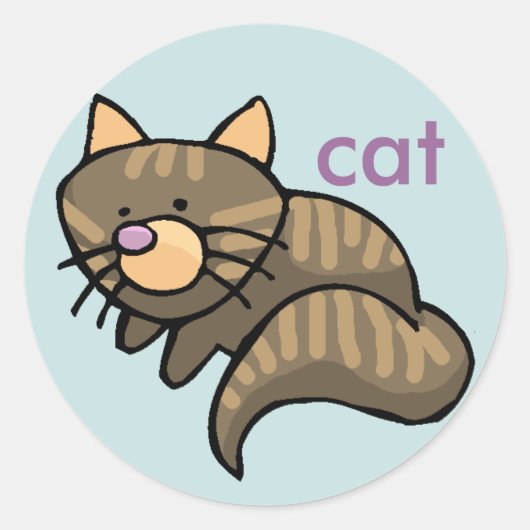 猫シール ラウンドシール (正面)