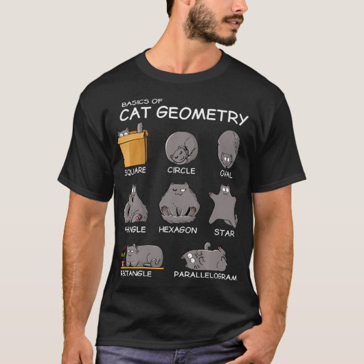猫ジオメトリおもしろいMath CatプレゼントCatパパCat Tシャツ (正面)