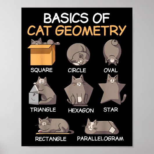猫ジオメトリおもしろいMath Cat Gift For Catパパ, Cat ポスター (正面)