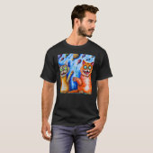 猫ジョーク 二匹の子猫 ミーム Tシャツ (正面フル)