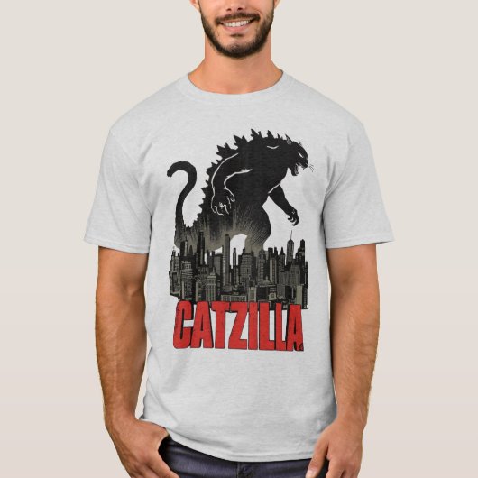 猫ジラ猫モンスターモンスターTシャツ Tシャツ (正面)