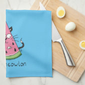 猫スイカかわいいキッズ キッチンタオル (四つ折り)