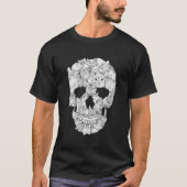 猫スカルTシャツ-子猫骨格ハロウィーン Tシャツ (正面)