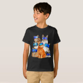 猫スキーで滑稽な Tシャツ (正面フル)