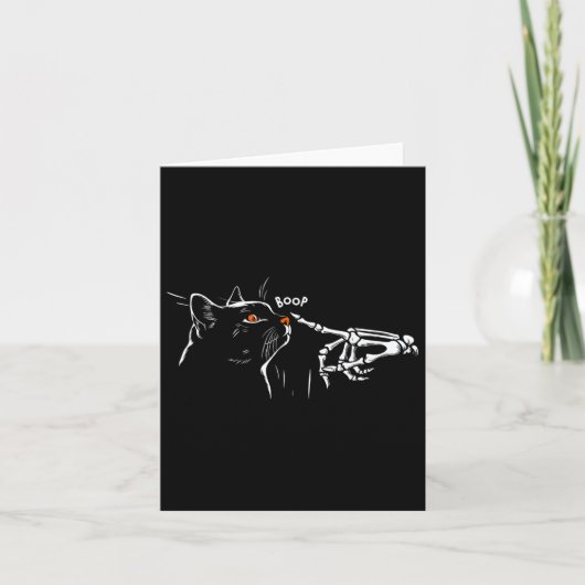 猫スケルトンハンドブープハロウィーンペットウーマンガールズK カード (正面)