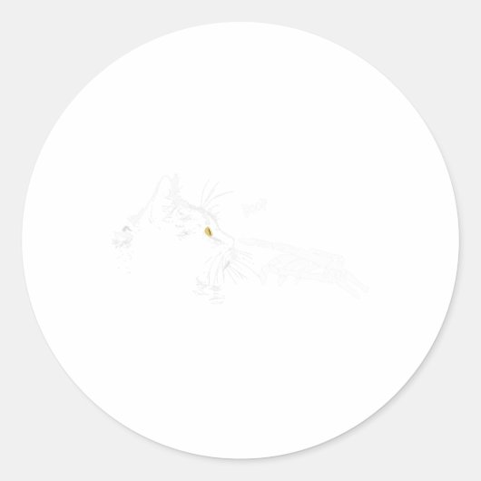 猫スケルトン手錠ハロウィーン可愛い黒猫P ラウンドシール (正面)