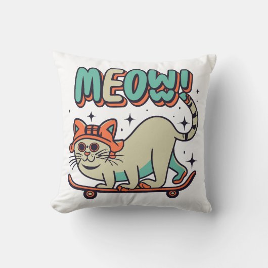 猫スケートニャー クッション (正面)