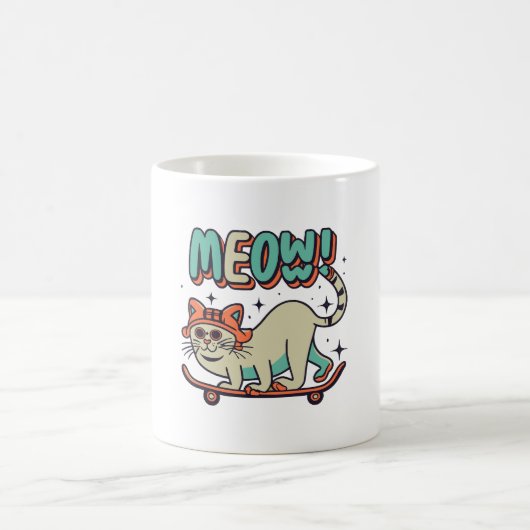 猫スケートニャー コーヒーマグカップ (中央)