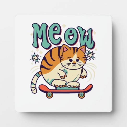 猫スケートニャー フォトプラーク (正面)