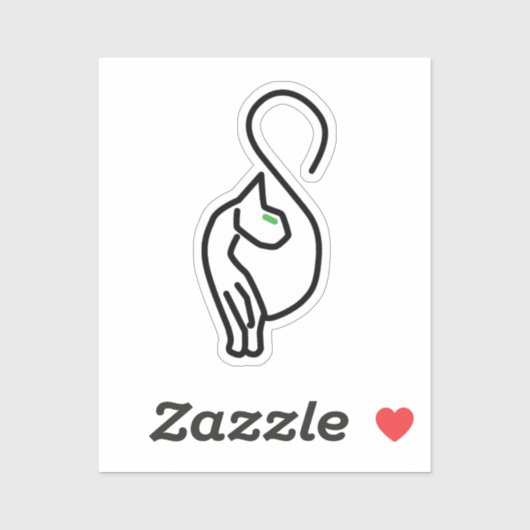 猫スタイリッシュの輪郭 シール (シート)