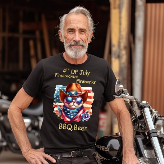 猫スタイリッシュ猫：サングラス自立日 Tシャツ