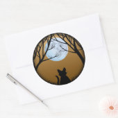 猫ステッカーおもしろいハロウィーン猫ステッカー猫好き ラウンドシール (封筒)