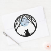 猫ステッカーおもしろいハロウィーン猫ステッカー猫好き ラウンドシール (封筒)